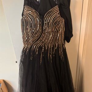 SHEIN dress, black with gold sparkles, size XL